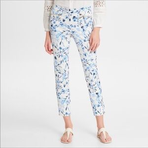 Karl Lagerfeld Paris jacquard print floral pants Size 8 Blue and white